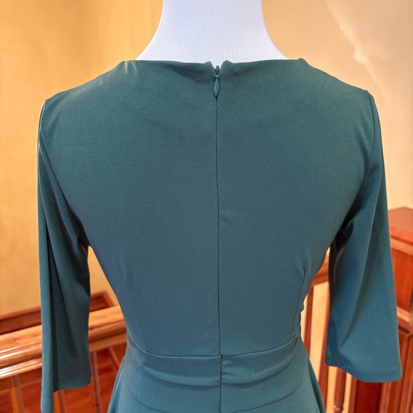 Classy Elegant Pine Green Formal Wedding Guest Dress Wmn’s S - Picture 6 of 13